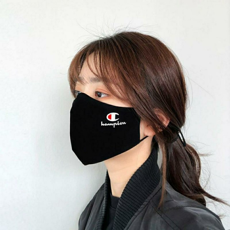 シュプリーム チャンピオン プーマ ナイキ 黒色 シンプルマスク ブランドマスク