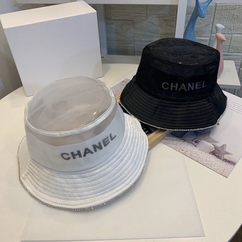 シャネル/Chanel バケットハット つば広 メッシュ Bucket Hat レディーズ 純綿