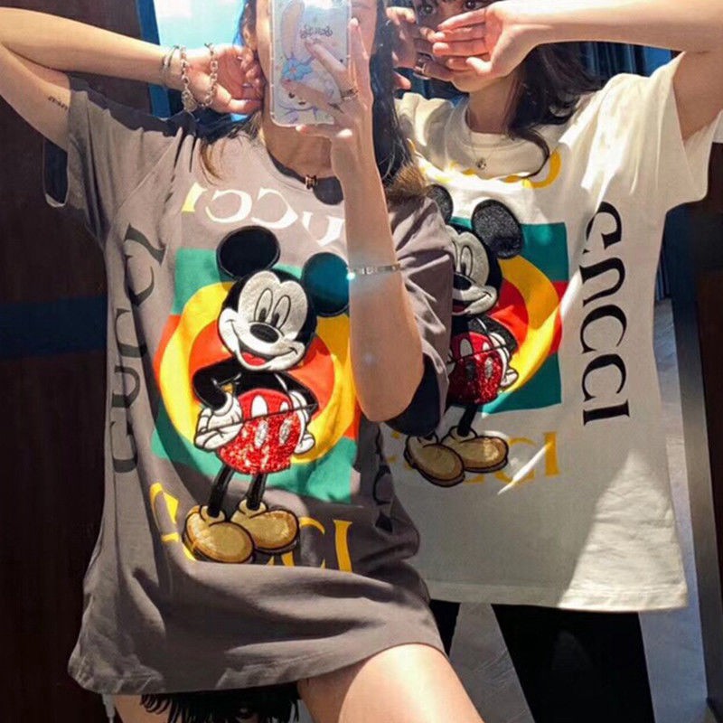 大きいサイズ トップス T-shirt 可愛い ディズニーミッキー柄 おしゃれ フリーサイズ