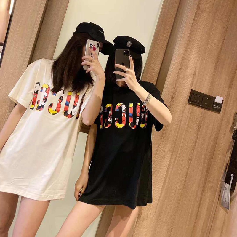 ディズニー グッチ Gucci カレッジ风 ハイブランド 半袖Tシャツ ミッキーマウス 流行 春夏服