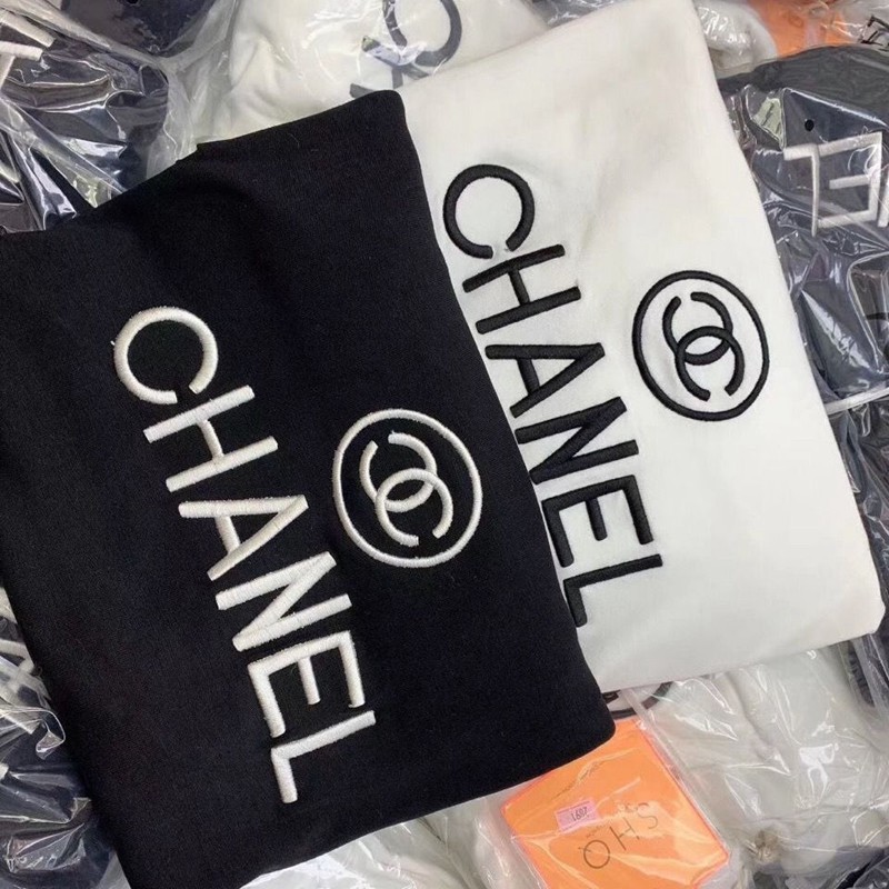 CHANEL ハイブランド シャネル T-shirt シンプル 半袖Tシャツ 黒白 レディース 韓国風