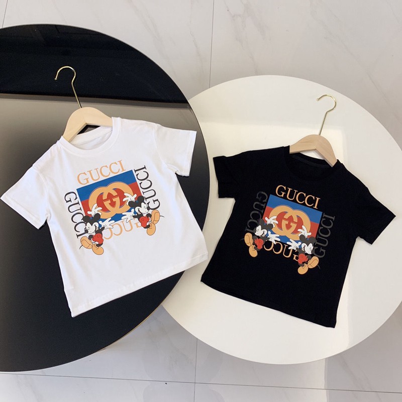 GUCCIグッチ ブランド 半袖Tシャツ  Mickey Mouse  黒白色 パロディt-shirt メンズ