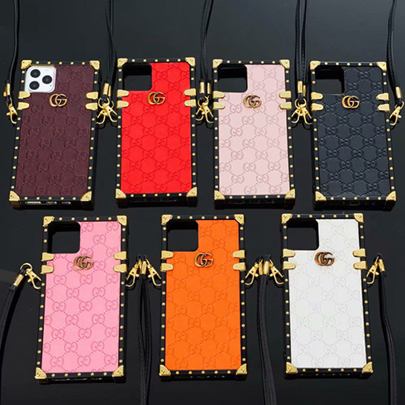 Gucci グッチ ブランド iphone14/14pro/14plus/14promaxケース トランク型 かわいい ストランプ付き 