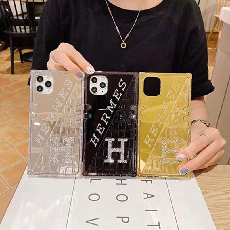 HERMES カガミ iphone12s/12mini/12pro/xs/11/8 plusケース トランク型 おまけつき iphone 11pro/se2ケース レディース