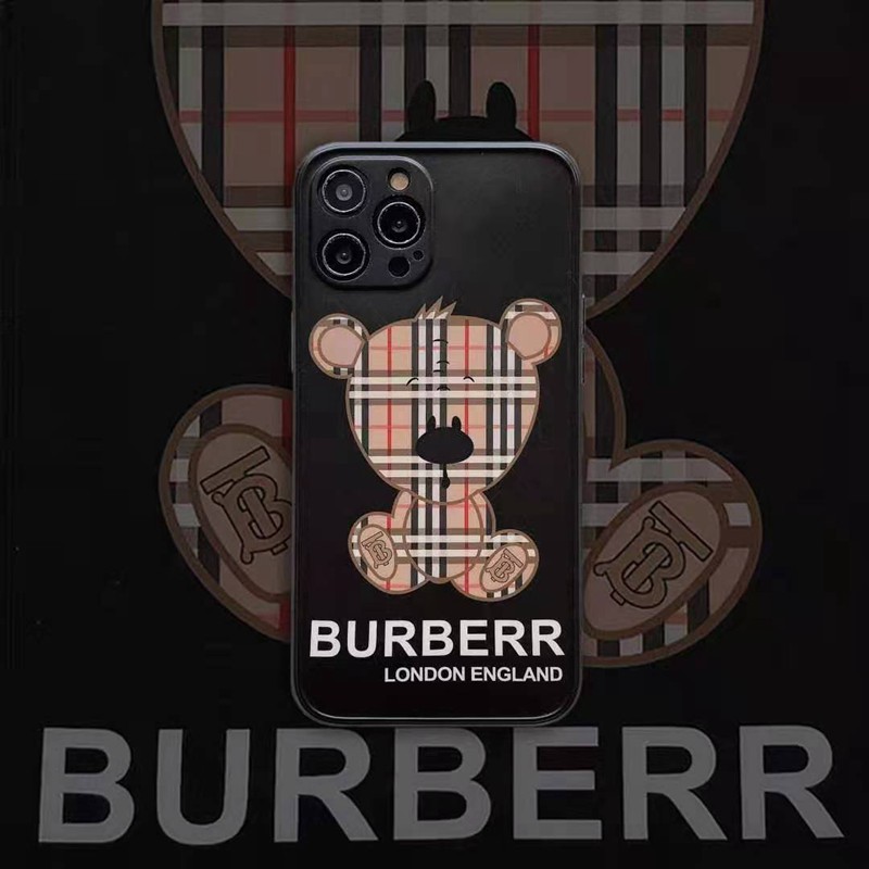 BurbrerryバーバリーブランドiPhone12pro/12mini/12pro max/11ケース 熊柄 格子縞 面白い シンプル 芸能人愛用 男女通用