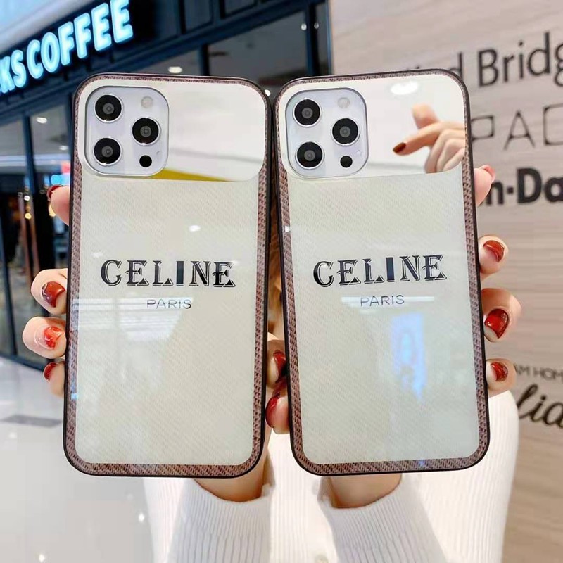 セリーヌCelineブランド iphone12 mini/12 pro max/12 max/12 proケース 鏡付 ガラス モノグラム セレブ愛用 激安 シンプル iphone11/11pro maxケース 安い