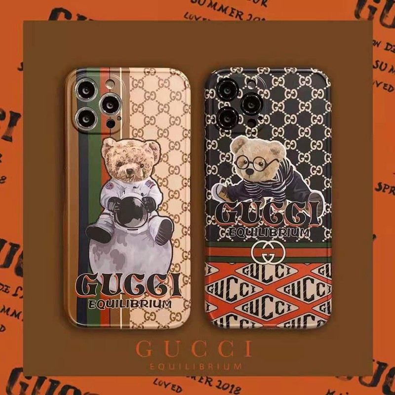 グッチ ブランド iphone 12/12 pro/12 mini/12 pro maxケース クマ柄 シンプル GUCCI 宇宙飛行士 ストライプ柄 パロディ iphone 11/11pro/11 pro maxケース 可愛い アイフォン