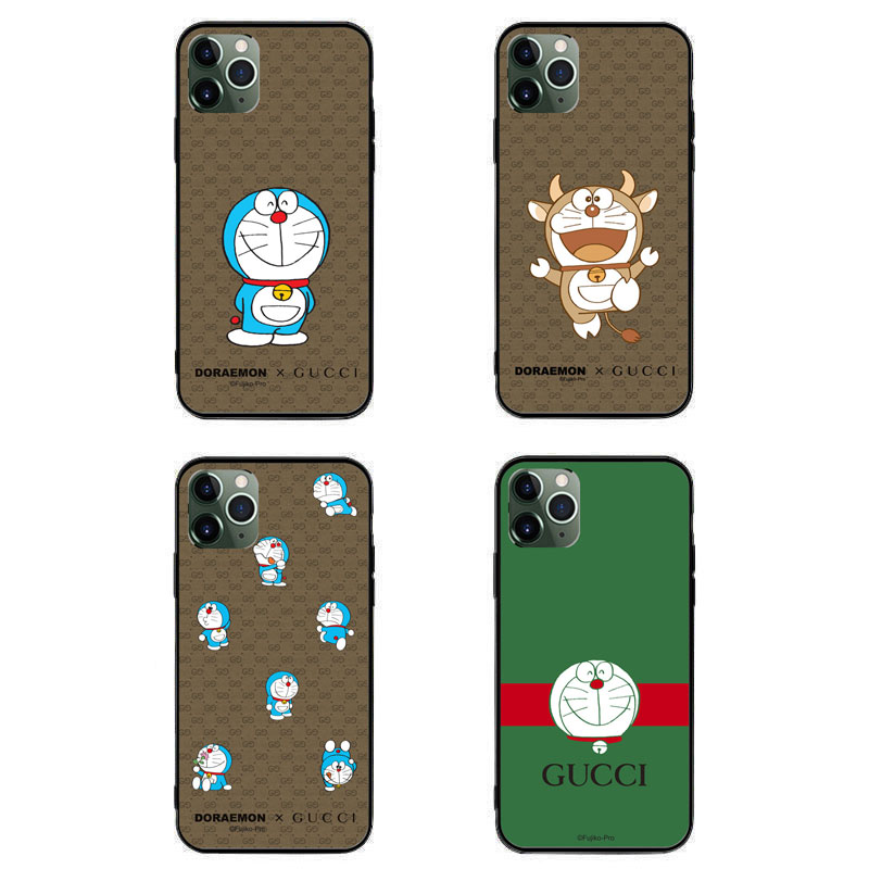 グッチ ブランド ドラえもん 猫模様 iphone12/12pro maxケース かわいい Gucci セレブ愛用  Galaxy s20/note20/s10/s9 plusケース 牛頭角 xperia/aquos/huawei全機種対応