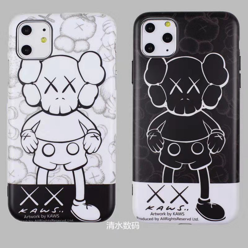 kaws iphone xr/xs maxケース個性キャラクター付き