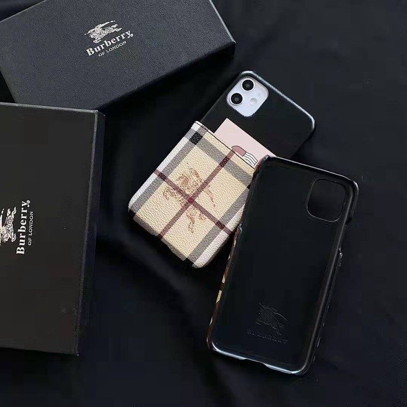 カードポケット付き iphonex/10/8 plusケース バーバリー ブランド