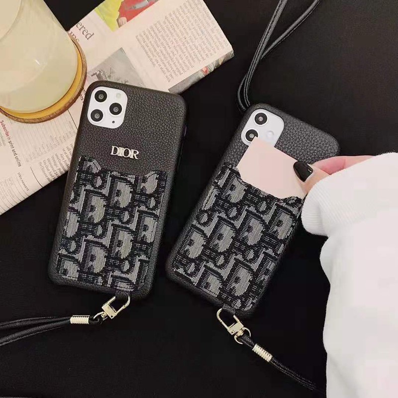 お洒落ストラップ付き iphone x/8/7 plusケース DIOR