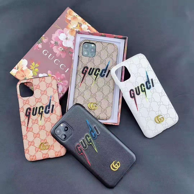 お洒落刺繍ロゴiphone x/8/7 plusケースグッチ