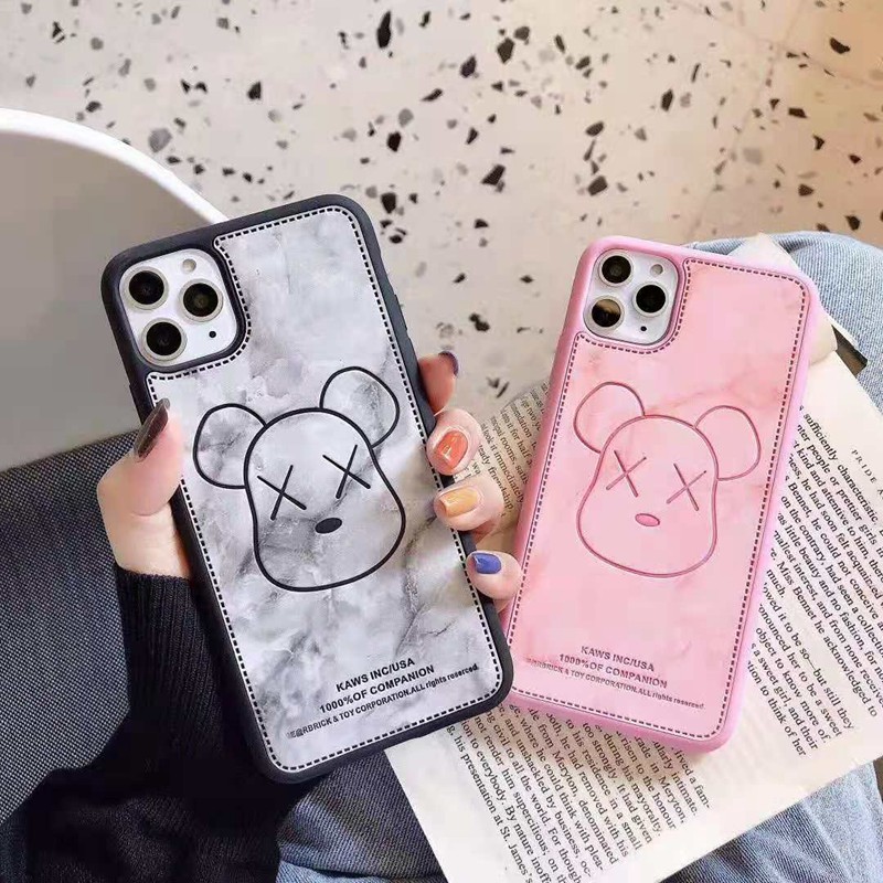 KAWS iphone12mini/12pro maxケース セレブ愛用 縫い カウズ iphone xr/xs maxケース レザー 激安 ins風