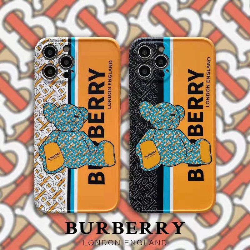Burberry iphone12pro/12pro maxケースブランド 熊柄 ジャケット型 モノグラム 人気 メンズ
