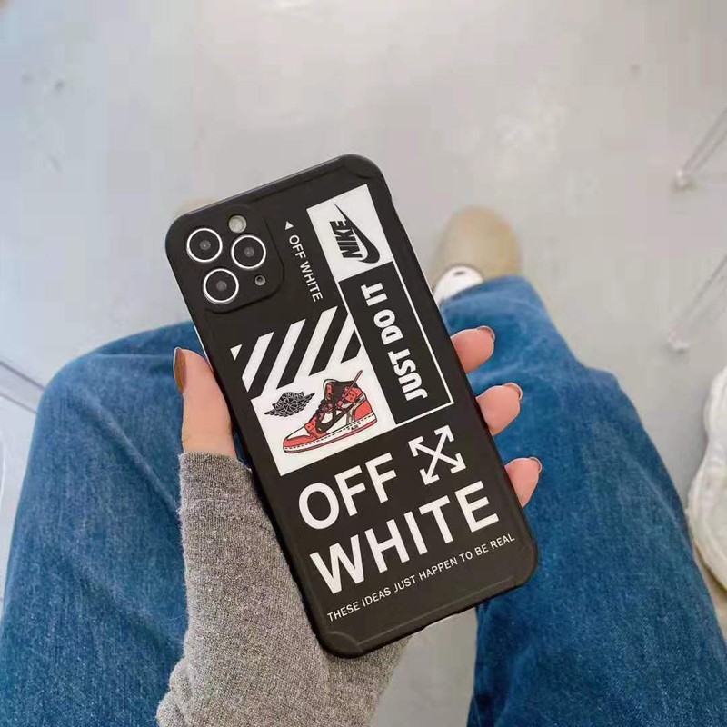 NIKE Off-White ブランド iphone12mini/12pro/12pro maxケース かわいい シンプル 矢印 ナイキ オフホワイト iphone 11/x/8/7ケース スニーカー ジャケット型