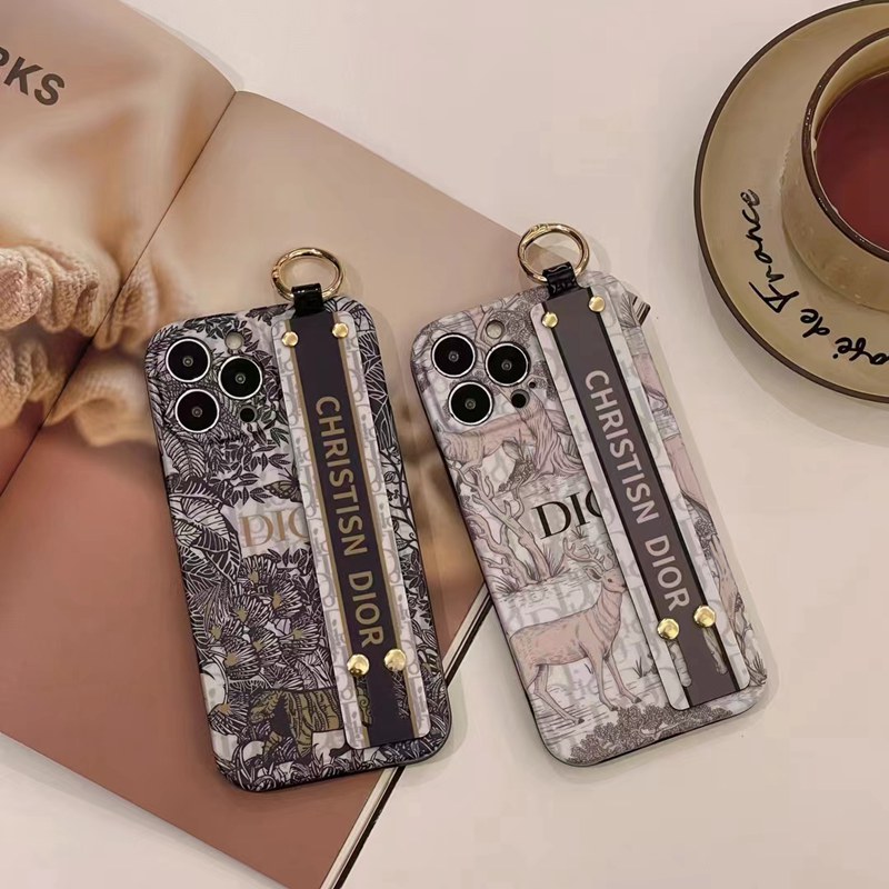 Dior ディオール ブランド iphone 15/15 pro/15 pro max/15 plusケース かわいい リング付き ハンドバンド スタンド機能女性向け