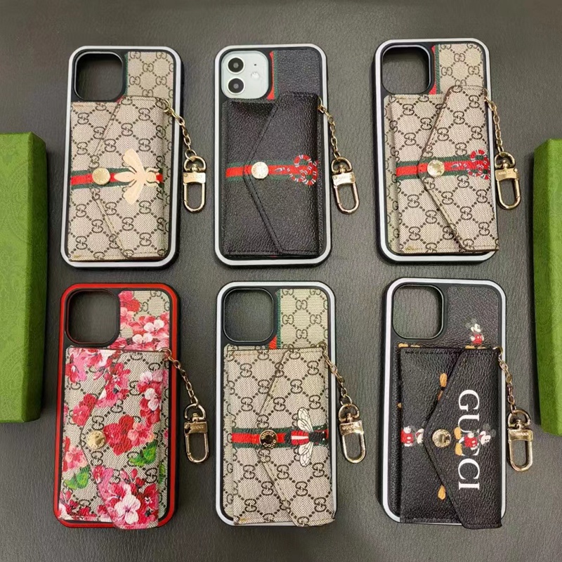 Gucci グッチ iphone 14/14 pro/14 pro max/14 plusケース かわいい 財布型 ストラップ付き モノグラム カード入れ 封筒