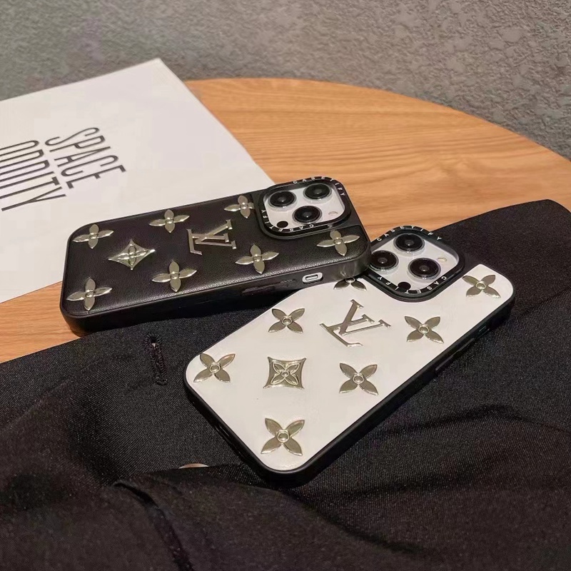 Louis Vuitton ブランド iphone14 pro max/14 plusケース モノグラム ルイヴィトン 背面レザー ジャケット型 きらきら
