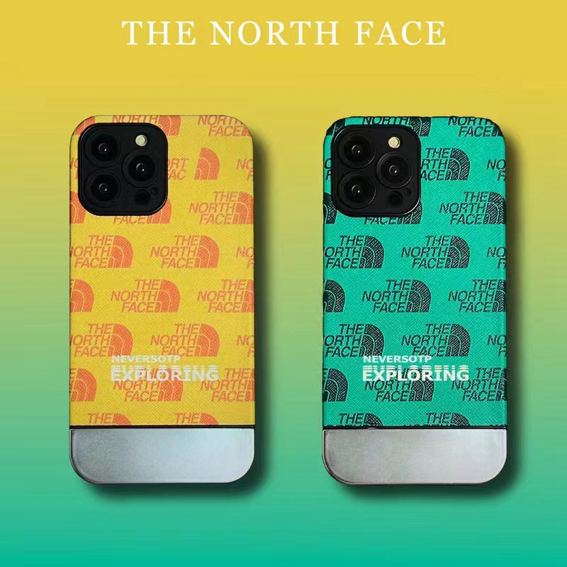 The North Face ザ.ノース.フェイス ハイブランド iphone 14/14 pro/14 pro maxケース 可愛い メッキ風 モノグラム 芸能人愛用 ジャケット型