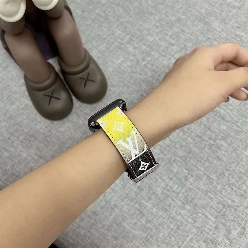 ヴィトンlvアップルウォッチ8/se2/ultraバンド個性ブランド革apple watch8彩色ストラップ腕時計モノグラム