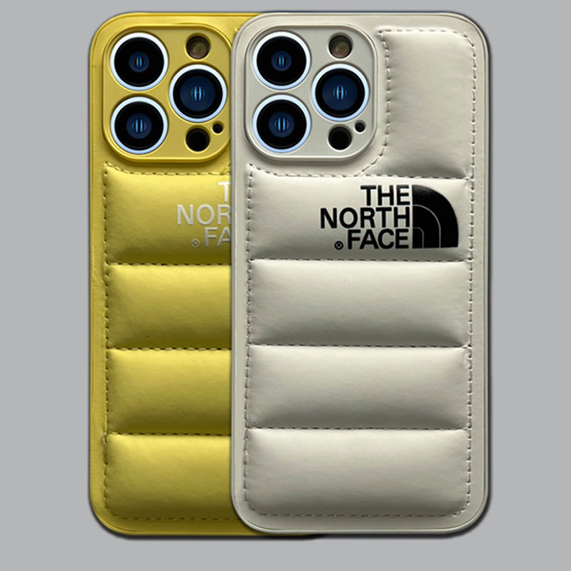 THE NORTH FACE ブランド iphone 13/13 pro/13 pro maxケース オシャレ ダウンジャケット型 レザー風 ザノースフェイス 芸能人愛用