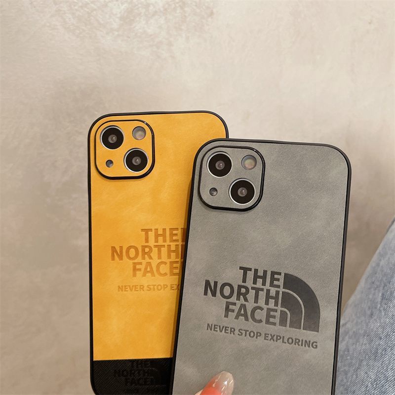 THE NORTH FACE ザ・ノース・フェイス ブランド iphone 14/14 pro/14 pro max/14 plusケース モノグラム レザー風 セレブ愛用