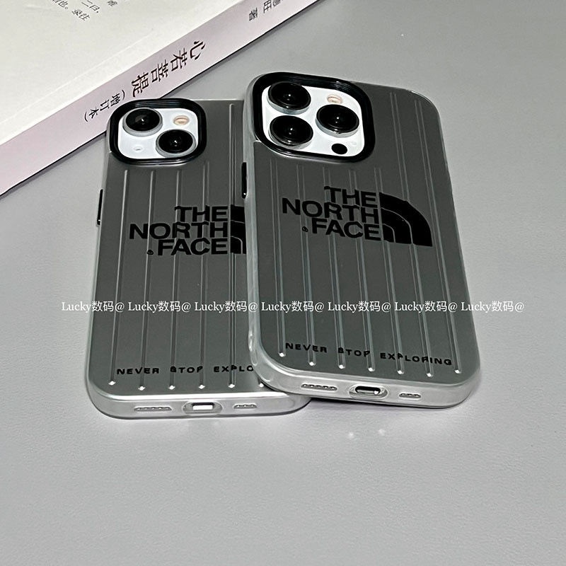 The North Face ザ.ノース.フェイス ハイブランド iphone 14/14 pro/14 pro max/14 plusケース 可愛い メッキ モノグラム スーツケース
