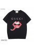 GUCCI/グッチ ハイブランド  Tシャツ 赤唇プリント 大人 ユニセックス 大きいサイズ  春夏対応  薄手アメカジ ストリート カジュアル 通学 プレゼント T-shirt 個性的な ダンス衣装 メンズ レディース