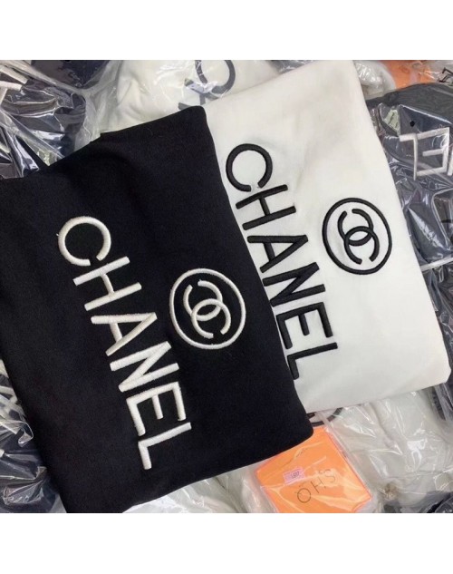 CHANEL ハイブランド シャネル T-shirt シンプル 半袖Tシャツ 黒白 レディース 韓国風 大きいサイズ おしゃれ 綿 全試合 カジュアル 通勤 送料無料 ファッション 春夏用