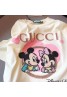 グッチ Gucci ハイブランド 女性 夏Tシャツ 純綿半袖 かわいい ディズニー ミッキーマウス ミニーマウス おしゃれ 修身 薄い キラキラロゴ 韓国風 カジュアル シンプル 学生 若者爱用 