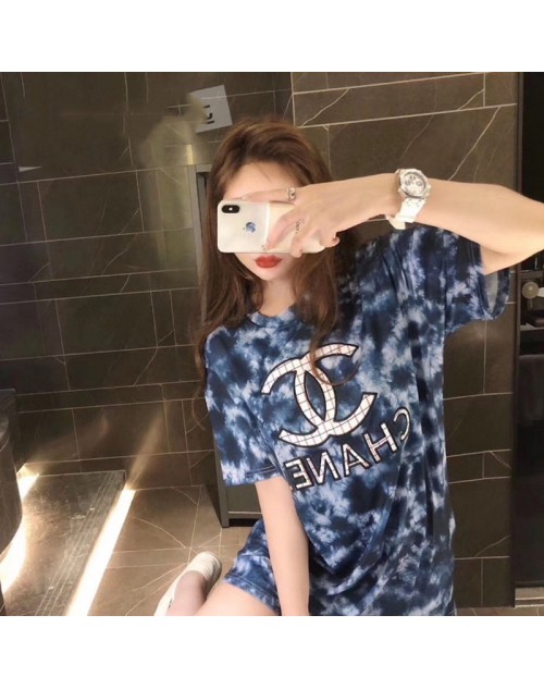 CHANEL トップス 半袖Tシャツ 春夏 レディース 新色 プリント Tシャツ 新元号 T-shirt ブランド風 シャネル ヨーロッパとアメリカ ティシャツ ファッション 大きいサイズ