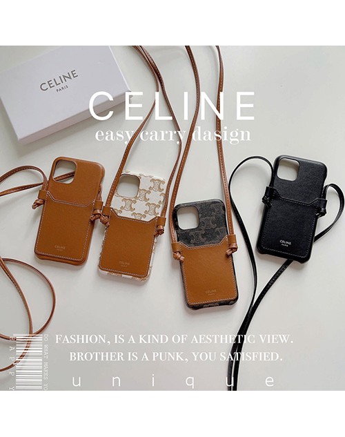 セリーヌ CELINE ブランド iphone 14/14 pro/14 pro max/13カバー 韓国風 ポケットカード入れ レザー チェーン付き ジャケット型 女性愛用 アイフォン14/13/12/11/x/x/8/7カバー レディース