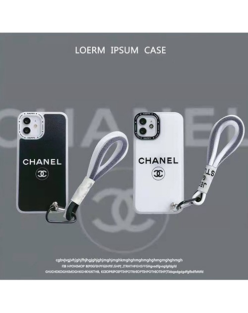 CHANEL/シャネル ブランド iPhone 13 pro/13 pro max/13 miniケース インスタ風 ストランプ付 クリアケース モノグラム ジャケット型 全面保護 シリコン アイフォン13/12/11/x/xs/xr/8/7カバー 黒白色 メンズ レディース