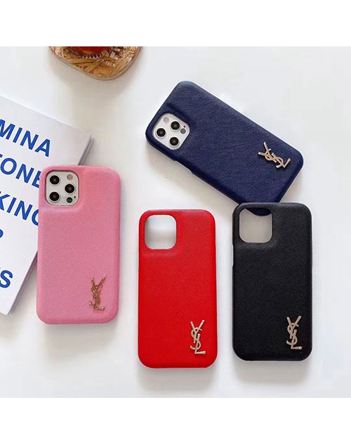 イブサンローラン iphone 13/13 pro/13 pro max/13 miniケース ブランド Yves Saint Laurent レザー シンプル セレブ愛用 ysl 激安 iphone12/12 pro/12 pro maxケース 大人気  iphone x/xs/xr/8/7 plusケース 4色 ファッション メンズ レディース