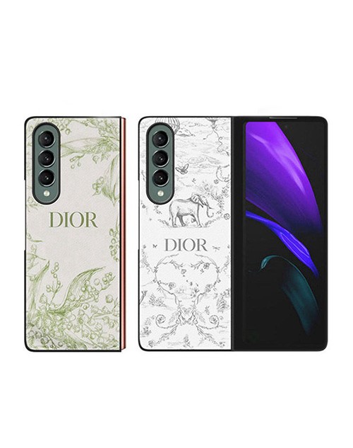 Dior/ディオールブランドGalaxys zflip /zfold2/w21/fold/w20ケース折りたたむ保護ケースレザー製経典Galaxysフリップカバー質感オーダーメイドギャラクシーゼット Z ケース防塵 携帯便利セレブ愛用メンスレデイース