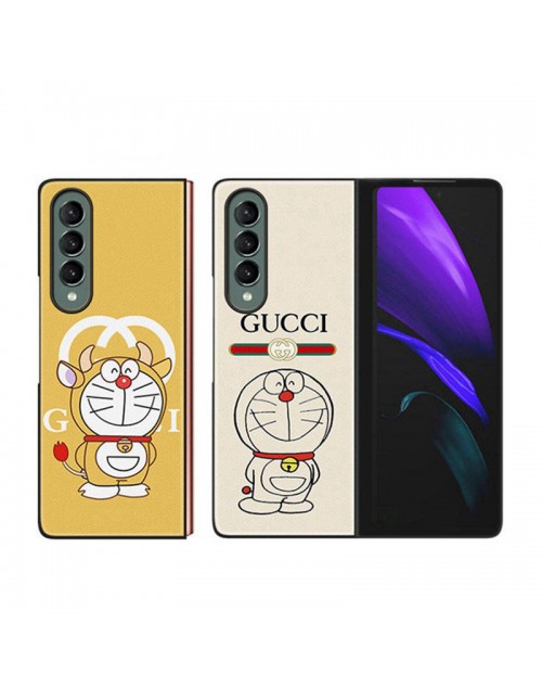 Gucci＆ Doraemon コラボ ブランド Galaxys z flip 3/z fold3/w21/fold/w20ケース グッチ ドラえもん 折りたたむ The north face 保護ケース 新品 激安ギャラクシーゼット Z フリップ Flip フォールド Fold交換用カバー可愛い携帯ケース芸能人愛用 メンズ レディーズ