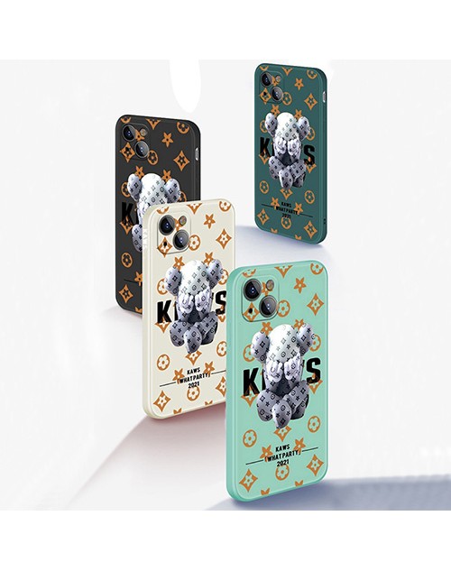 LV/ルイヴィトン カウズ ブランド コラボ iphone 13/13 pro/13 mini/13 pro maxケース  ins風 KAWS: WHAT PARTY ジャケット型 モノグラム 熊柄 アイフォン13/12 pro max/11ケース ファッション セレブ 激安 かわいい メンズ レディーズ