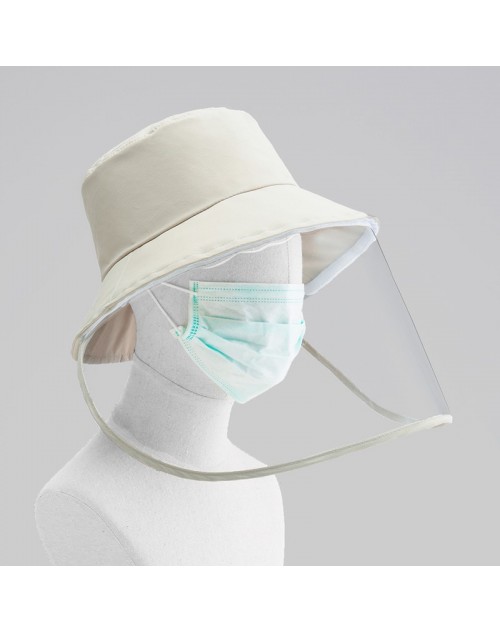 コロナウィルス対策帽子 防風キャップ 飛沫防止ショットUVカット防止帽子 着脱簡単 ウィルス防止 つば広 女性向け マジックテープ全面保護性