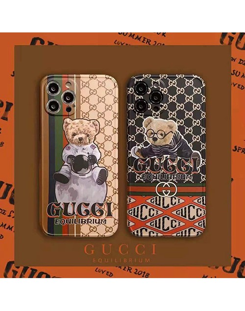 グッチ ブランド iphone 12/12 pro/12 mini/12 pro maxケース クマ柄 シンプル GUCCI 宇宙飛行士 ストライプ柄 パロディ iphone 11/11pro/11 pro maxケース 可愛い アイフォン xs/x/xr/7/8 plus/se2ケース 新品