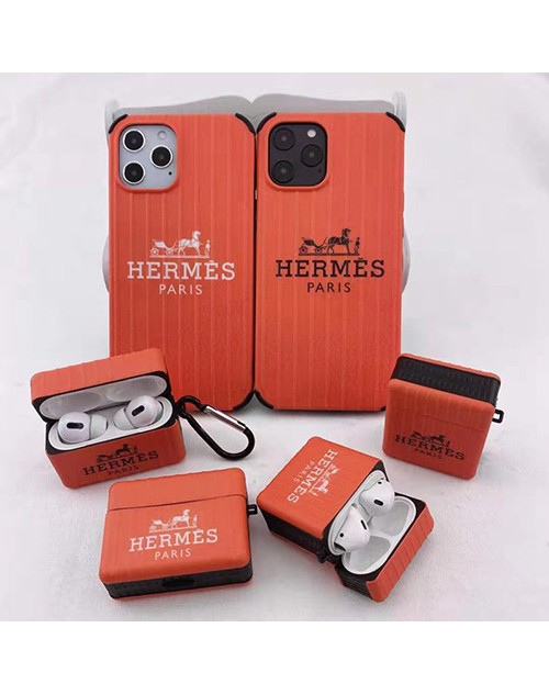 エルメス ブランド iphone12pro/12mini/12pro maxケース スーツケース型 かわいい HERMES 個性 AirPods 1/2/3/proケース 収納可能 iphone x/xr/xs/xs maxケース ins風 iphone12ケース かわいい 四角保護 アイフォンxs/11/8 plus/se2ケース おまけつき ファッション レディース