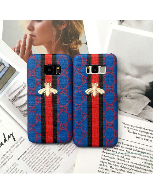 gucci iPhone xr/xs max/xsケース グッチgalaxy s8plus/note8/s7edgeスマホケース ブランド Iphone6/6s Plus Iphone6/6sカバー ジャケット 刺繍ミツバチ付き