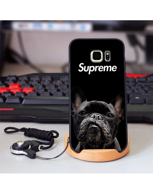 supreme iPhone xs max/xrケース シュプリーム iphone xs/xスマホケース ブランド galaxy s20/s10/a30/s9/s8plus/s10e/s10+ケース Iphone6/6sカバー ジャケット xperia xz2x/xz1/xzsケースブサカワ犬絵柄 ストラップ付き