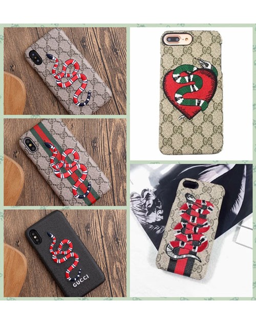 gucci iPhone xs/xs plus/11/11pro maxケース グッチ Iphone9/x/8/7 plusスマホケース Galaxy s20/s10/s9/s8 plusケースブランド Iphone6/6s Plus Iphone6/6sカバー ジャケット 蛇絵柄 刺繍