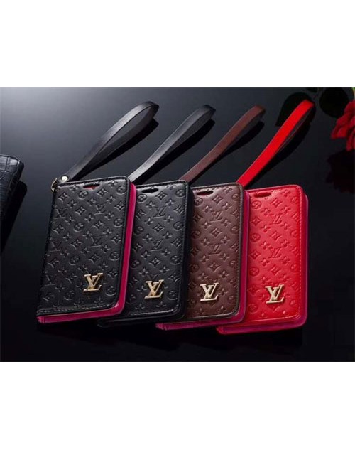 lv iPhone xr/xs max/xsケース ブランドルイヴィトン iphone x/8/7スマホケース 手帳型 ストラップ付き モノグラム