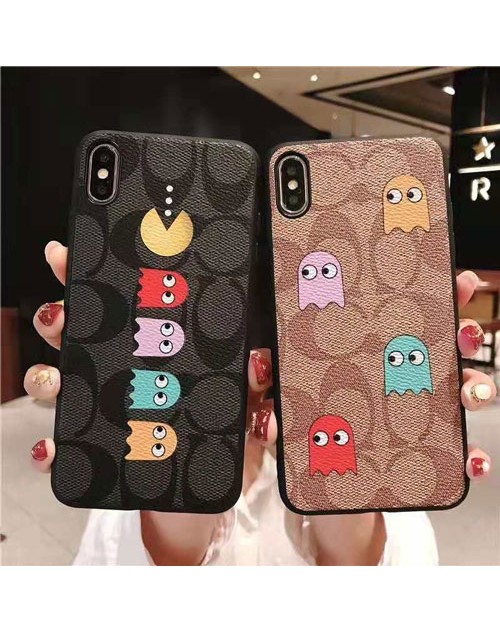 coach iPhone 12/11 pro/xr/xs max/xsケース コーチ iphone x/8/7スマホケース galaxy s10/s10+ケースギャラクシーs9/s8ケースブランド ジャケット ゲーム絵柄