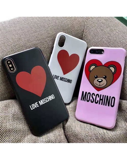 moschino iPhone xr/xs max/xsケース モスキーノ iphone x/8/7スマホケース ブランド Iphone6/6s Plus Iphone6/6sカバー ジャケット 心絵柄 