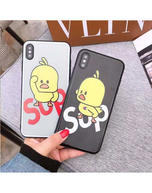 supreme iPhone xr/xs max/xsケース シュプリーム iphone x/8/7スマホケース ブランド Iphone6/6s Plus Iphone6/6sカバー ジャケット ダック絵柄 