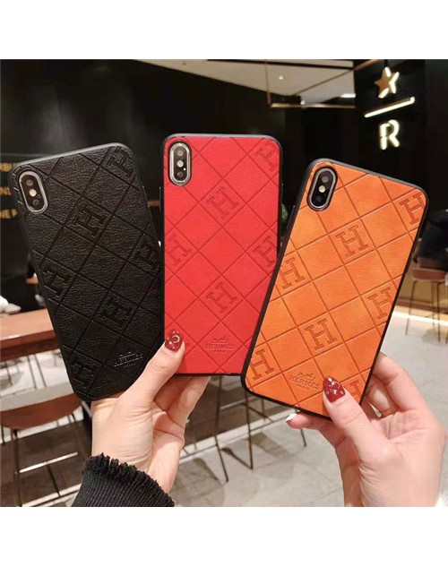 エルメス iphone 12/12 pro/12 pro max/12 miniケース Hermes iPhone xr/xs max/xs/11pro maxケース 背面レザー ブランド Galaxy s10/s10e/s9/s8 plusケース ジャケット型 iphone x/8/7スマホケース 菱形 H文字 Iphone6/6s Plusカバー レディース