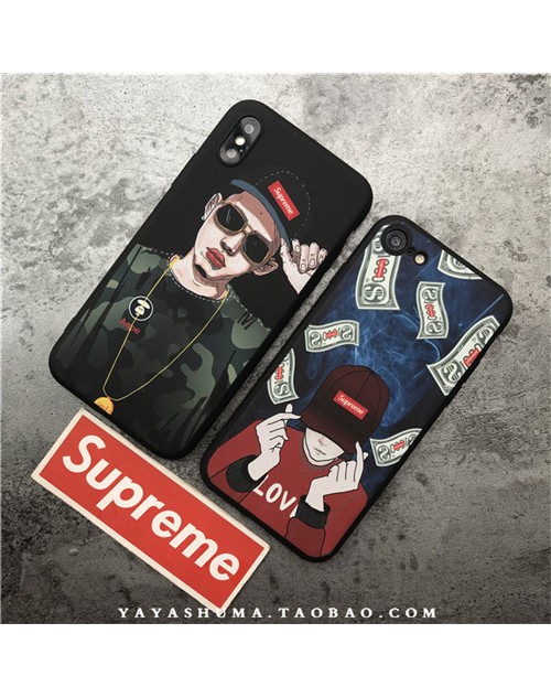 supreme iPhone xr/xs max/xsケース シュプリーム iphone x/8/7スマホケース ブランド Iphone6/6s Plus Iphone6/6sカバー ジャケット ギャラクター絵柄