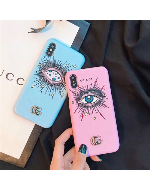 gucci iPhone xr/xs max/xsケース グッチ iphone x/8/7スマホケース ブランド Iphone6/6s Plusカバー 目絵柄 ジャケット 個性